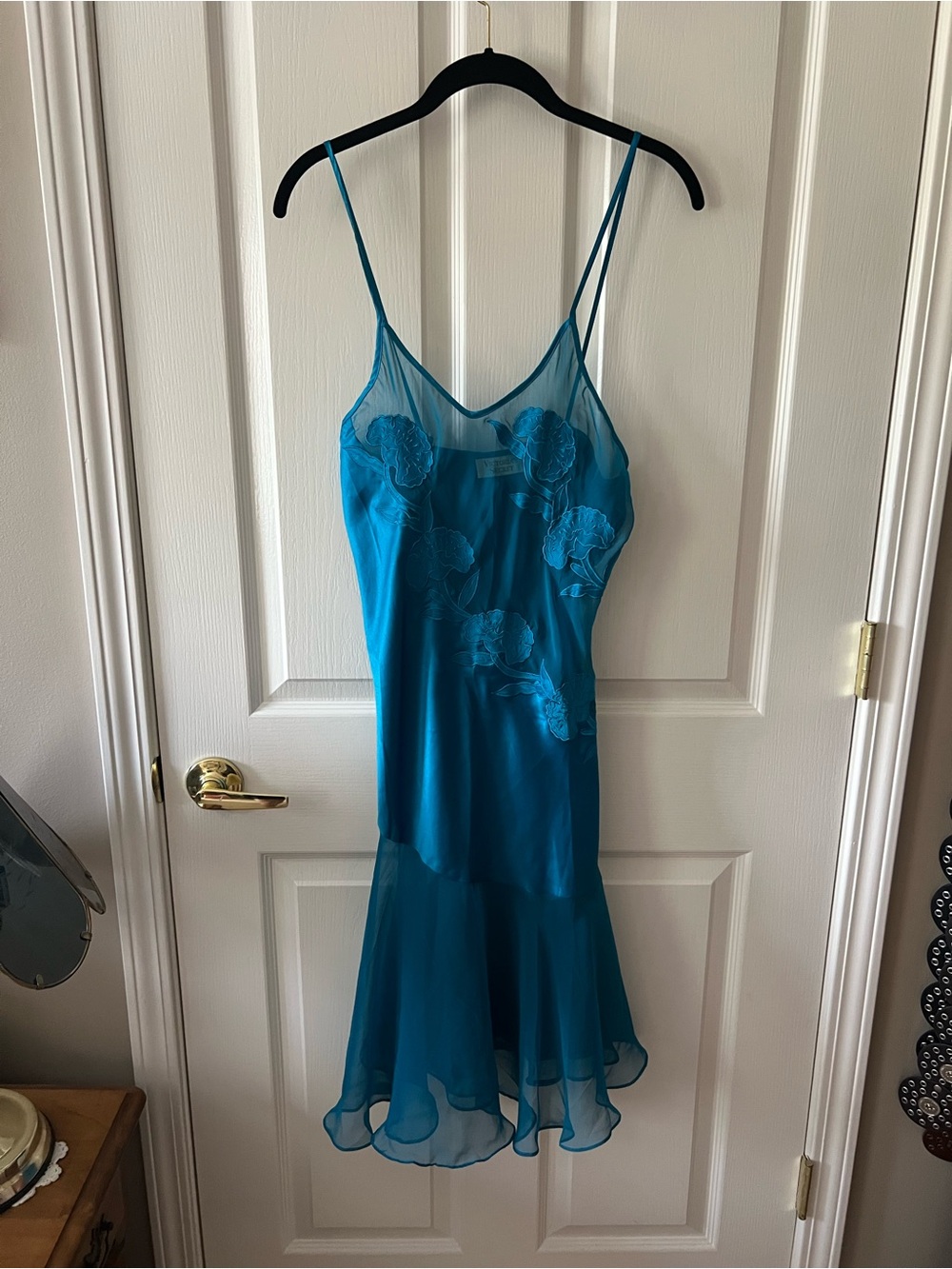 Victoria Secret Gold Label Teal Blue Slip Dress